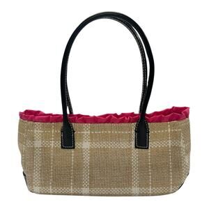 Victoria's Secret Straw‎ Tote Pink Lining Beach Purse Summer Y2K Vibe